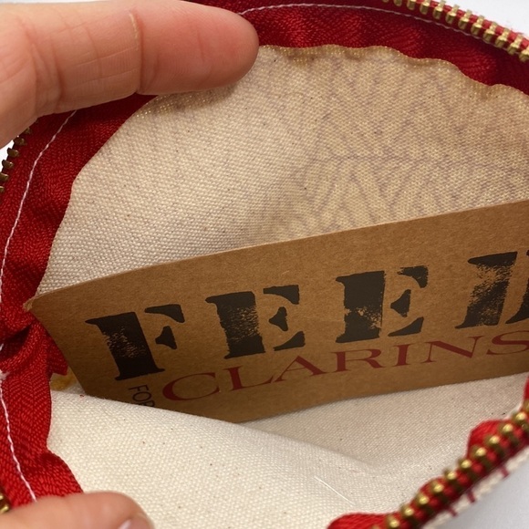 NEW FEED x Clarins Red Coin Zippered Purse - Picture 5 of 7